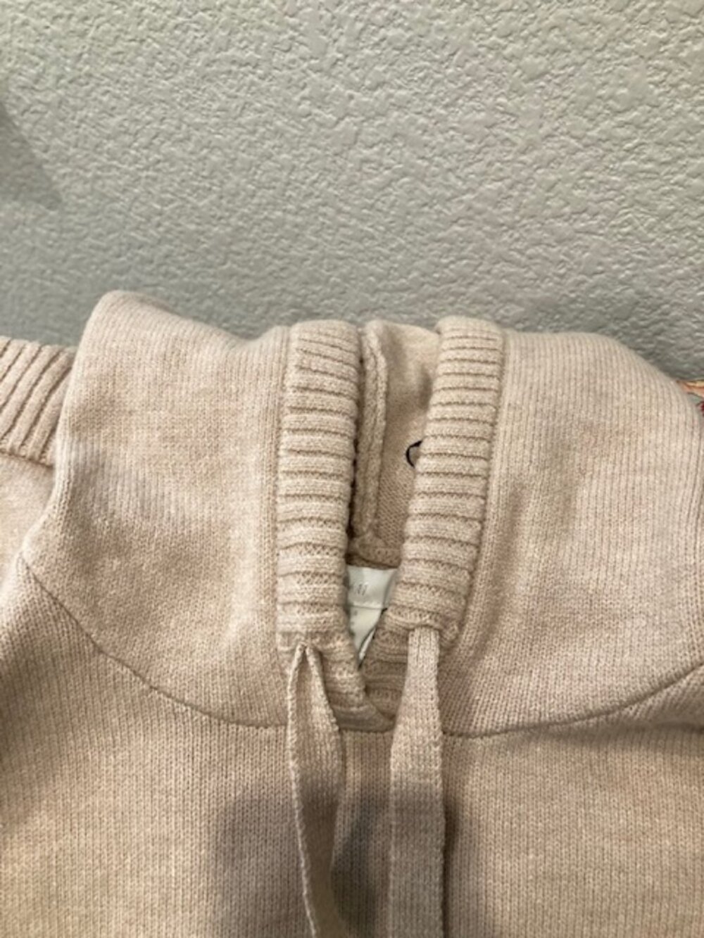 H&M Knit Hooded Sweater Set in Taupe/Tan